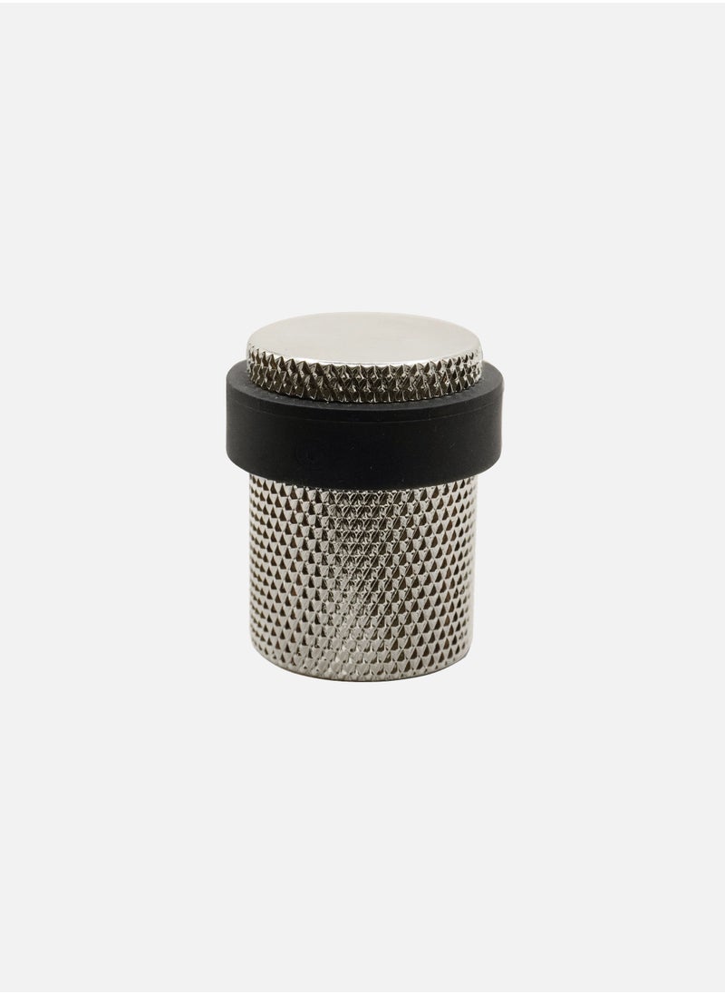 CINCINNO Knurled Aluminium Door Stopper – Premium Metal, Heavy Duty, Anti-Corrosion, Reversible, Easy Installation, Sleek Design, 5-Year Warranty - (Satin Nickel) 
