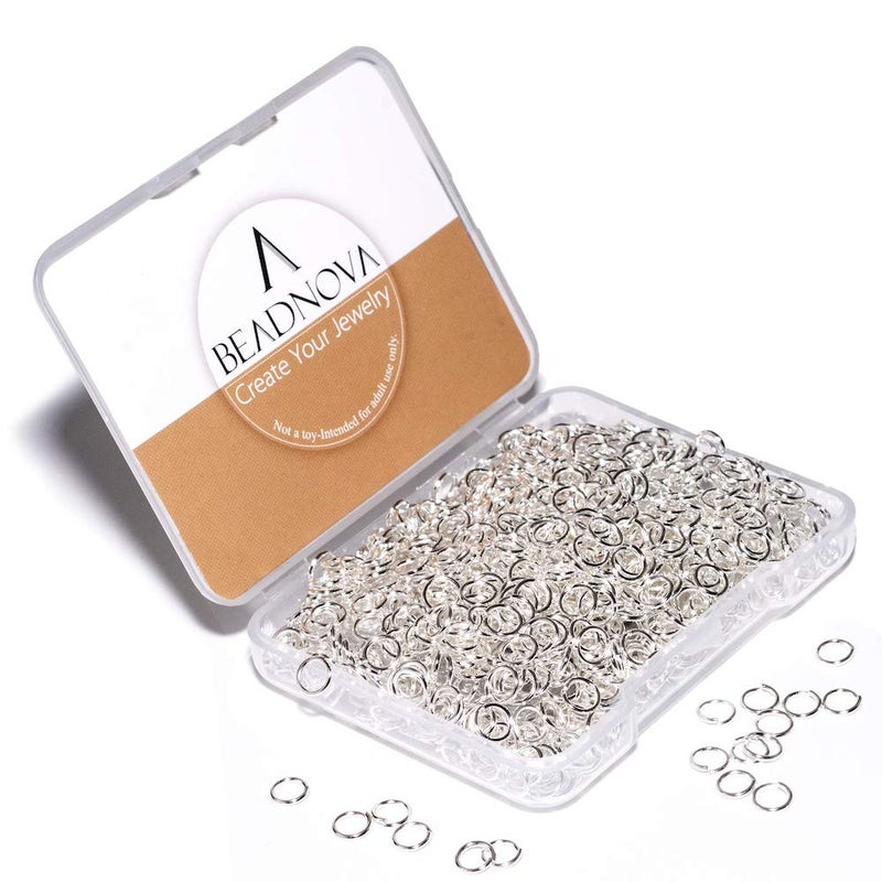 BEADNOVA 5mm Jump Rings for Jewelry Making Silver Open Jump Rings for Earrings and Keychains (300Pcs) - Image 1