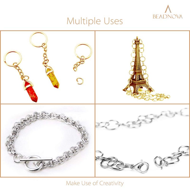 BEADNOVA 5mm Jump Rings for Jewelry Making Silver Open Jump Rings for Earrings and Keychains (300Pcs) - Image 5