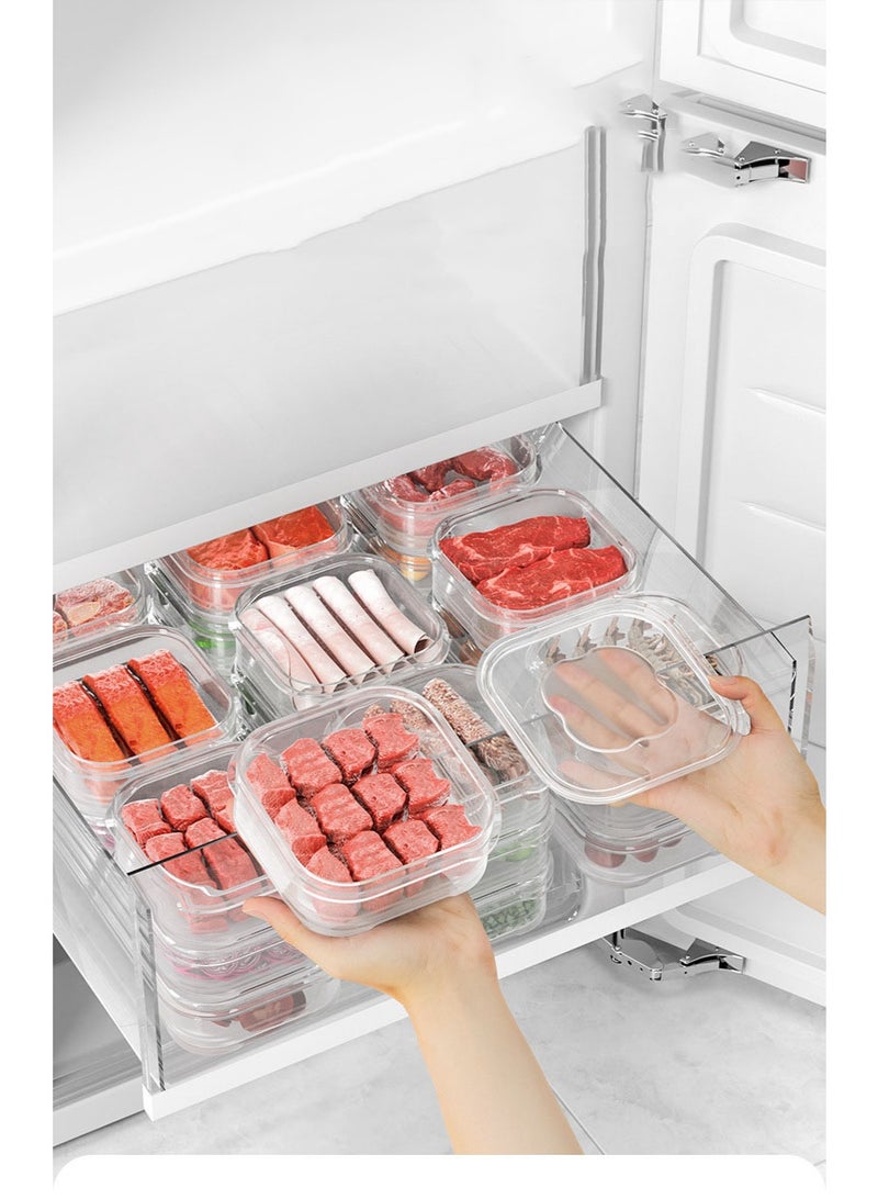 HOMESTAR 4-Pack 650ml Clear Freezer Containers | BPA-Free Food-Grade PP Material | Microwave Safe & Leakproof | Space-Saving Stackable Design | For Meat/Baby Food/Ingredients | Withstands -20℃ Low Temperature | Essential Fridge Organizer | Reusable & Easy To Clean - Image 1