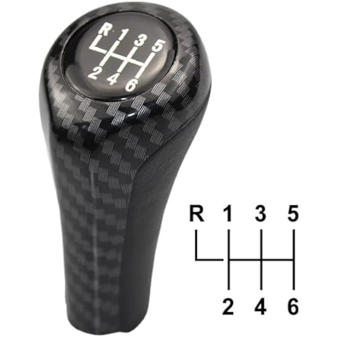 rayihni Carbon Fiber Gear Shift Knob fit for BMW 1 3 5 6 Series E36 X1 X3 Reverse Pattern - Image 4