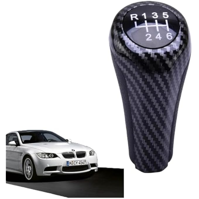 rayihni Carbon Fiber Gear Shift Knob fit for BMW 1 3 5 6 Series E36 X1 X3 Reverse Pattern - Image 1
