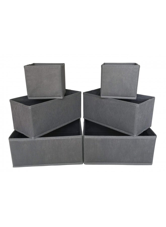Sodynee Sodynee® Foldable Cloth Storage Box Closet Dresser Drawer Organizer Cube Basket Bins Containers Divider with Drawers for Underwear, Bras, Socks, Ties, Scarves, 6 Pack, Black - Image 1