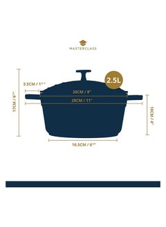 MASTERCLASS MasterClass Small Casserole Dish with Lid 2.5L/20 cm, Lightweight Cast Aluminium, Induction Hob and Oven Safe, Red  - Image 3