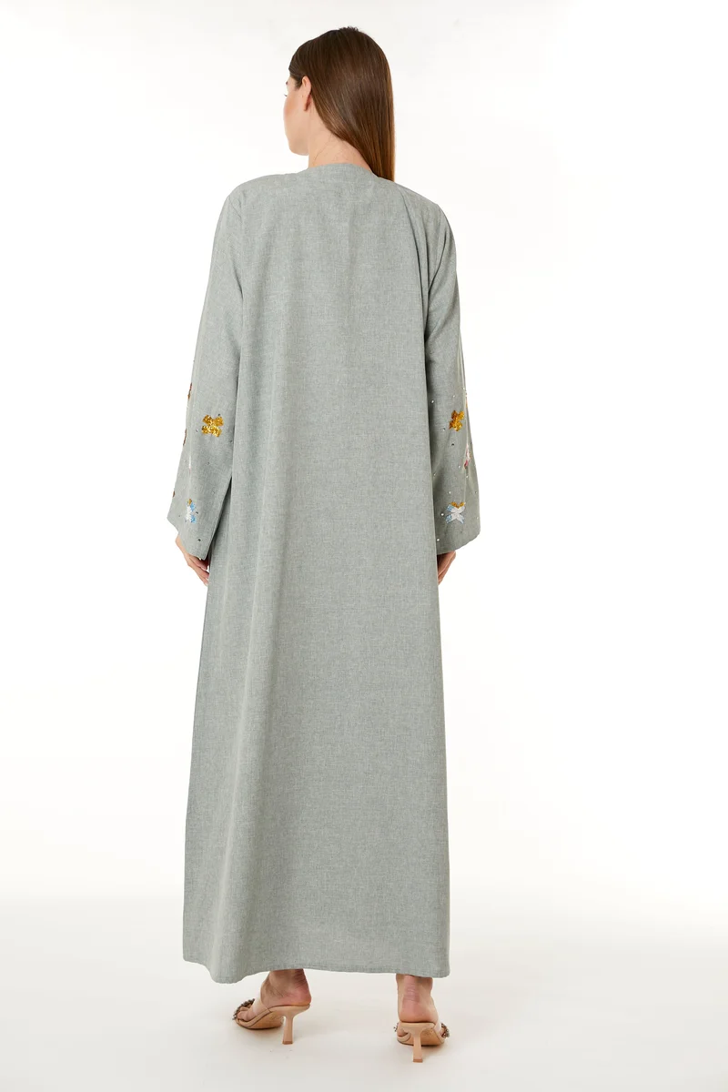 Moistreet  Embellished Flared Sleeve Abaya for Women | Best Price UAE