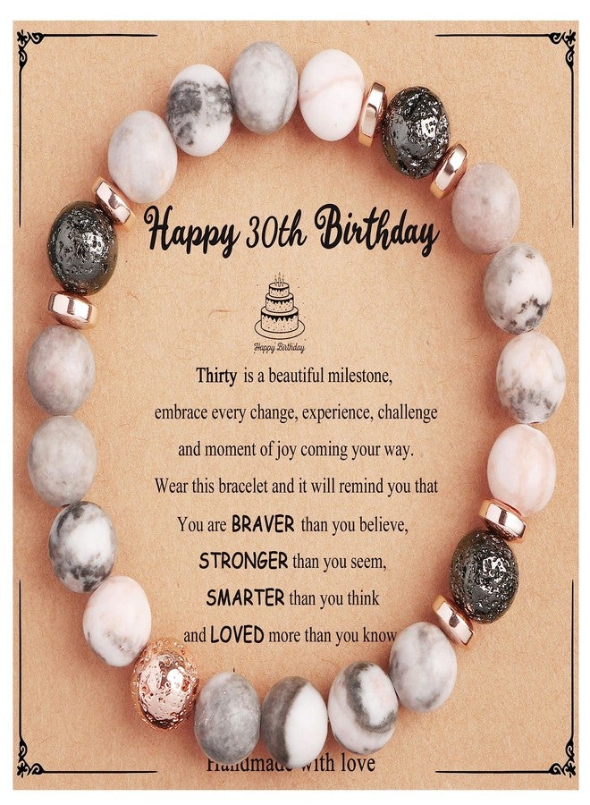 Yiyang 30th Birthday Gifts for Her Milestone Bracelet 30 Year Old Birthday Gifts for Women Friends Mom Daughter Granddaughter Aunt Inspirational 30th Birthday Card - Image 1