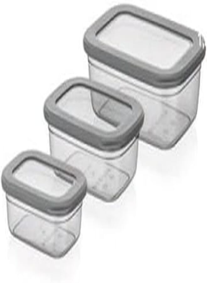 Foly Life Storage Box 3 Pc 400 Ml - 670 Ml - 1.2 Lt Double Injection Deep Freez Usable Dish Machine Usable Microwave Usable