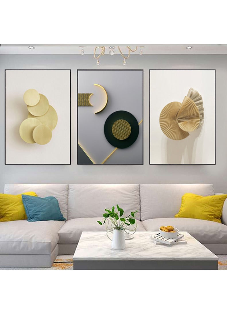 FASHION HOME 3 قطع من فن الجدران بأسلوب ساطع ديكور بسيط مطبوعات قماش حديثة تجريدية ملصق صورة لوحات مؤطرة زينة - Image 1