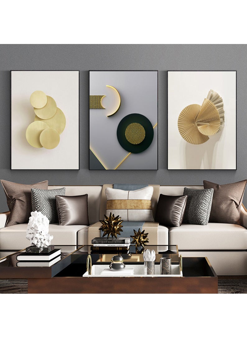 FASHION HOME 3 قطع من فن الجدران بأسلوب ساطع ديكور بسيط مطبوعات قماش حديثة تجريدية ملصق صورة لوحات مؤطرة زينة - Image 2