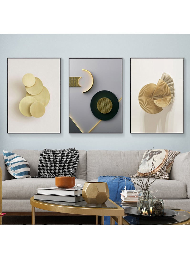 FASHION HOME 3 قطع من فن الجدران بأسلوب ساطع ديكور بسيط مطبوعات قماش حديثة تجريدية ملصق صورة لوحات مؤطرة زينة - Image 3