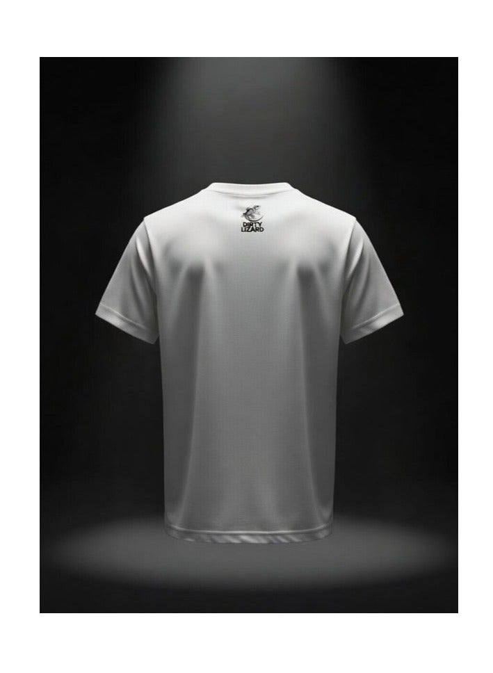 Dirty Lizard White printed t-shirt with Street wear image 100% cotton 22 - Image 2