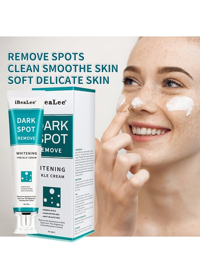 iBealee Dark Spot Remove Whitening Freckle Cream, for Face Peeling Skin Whitening Freckle Cream Pigmentation Treatment Sun Spots Age Spots Blemish Remover Lightening Cream 20ml - Image 1