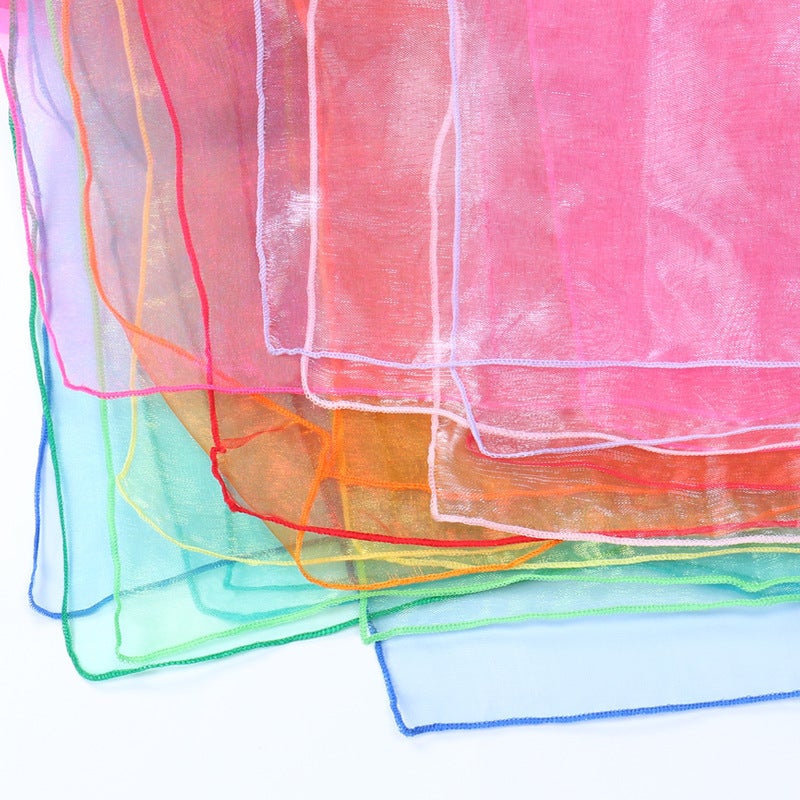 61 Children'S Day Kindergarten Performance Small Gauze Solid Color Chiffon Nylon Children'S Dance Silk Scarf Square Scarf - Image 4