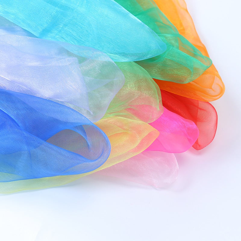 61 Children'S Day Kindergarten Performance Small Gauze Solid Color Chiffon Nylon Children'S Dance Silk Scarf Square Scarf - Image 5
