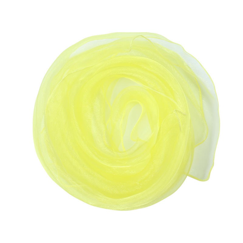 61 Children'S Day Kindergarten Performance Small Gauze Solid Color Chiffon Nylon Children'S Dance Silk Scarf Square Scarf - Image 1
