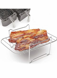 Air Fryer Rack for Double Basket Fryers, BBQ Rack, Non-stick 304 Stainless Steel Multi-Layer Rack