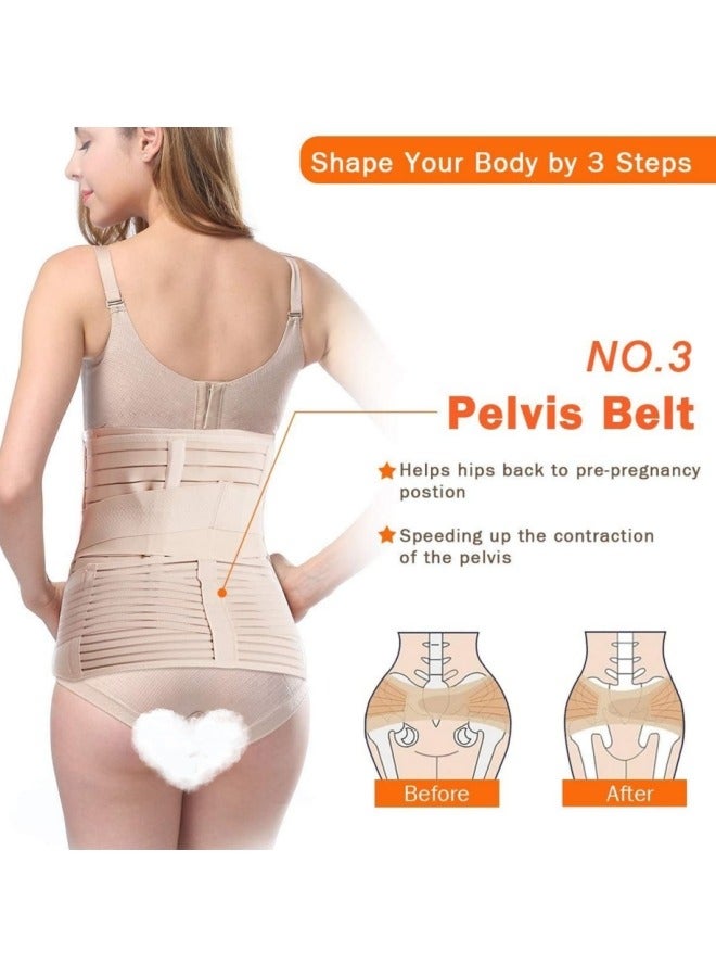 HALAMODO 3 in 1 Postpartum Belly Support Recovery Belly/Waist/Pelvis Belt C Section Postpartum Belly Wrap Band Corset Waist Trainer  - Image 5