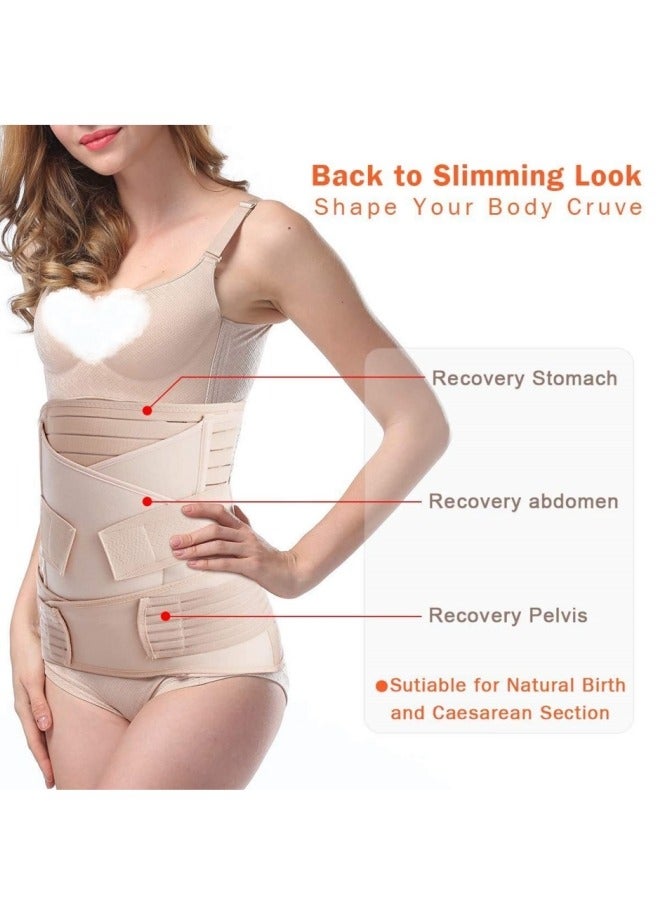 HALAMODO 3 in 1 Postpartum Belly Support Recovery Belly/Waist/Pelvis Belt C Section Postpartum Belly Wrap Band Corset Waist Trainer  - Image 2