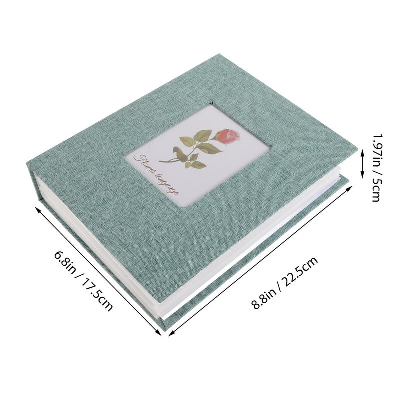 6 Inch 200 Pocket Slip In Photo Album Memory Book Green Cover White Pages Birthday DIY Keepsake - Image 3
