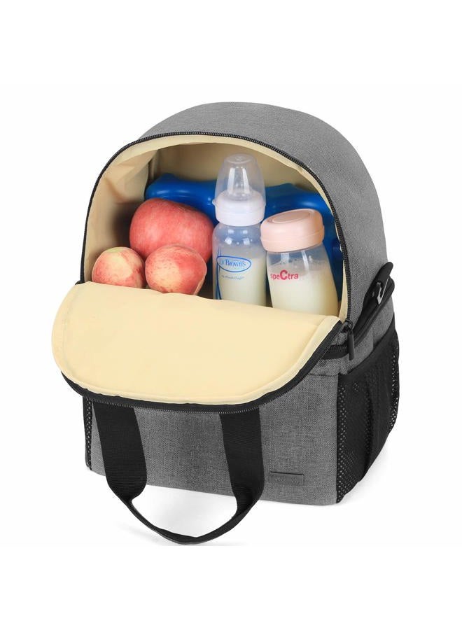 Teamoy Breast Pump Bag Tote with Cooler Compartment for Breast Pump, Cooler Bag, Breast Milk Bottles and More, Double Layer Pumping Bag for Working Moms(Bag Only) Tote Grey CATY10601 - Image 2