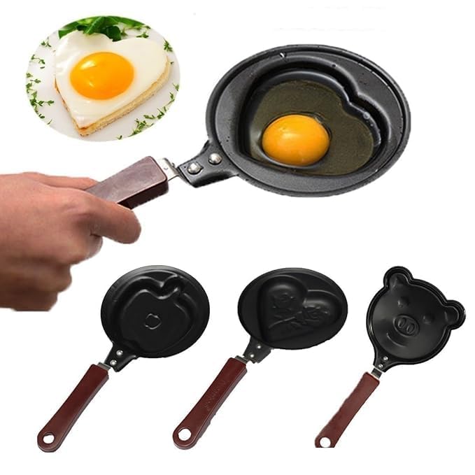 DASTAV Medium Non-Stick Breakfast Omelette Pan Pancake Egg Fryer Skillet Fry Frying Pan Moulds Cookware Without Lid (Design May Vary - 1 pcs) (Medium)  - Image 5