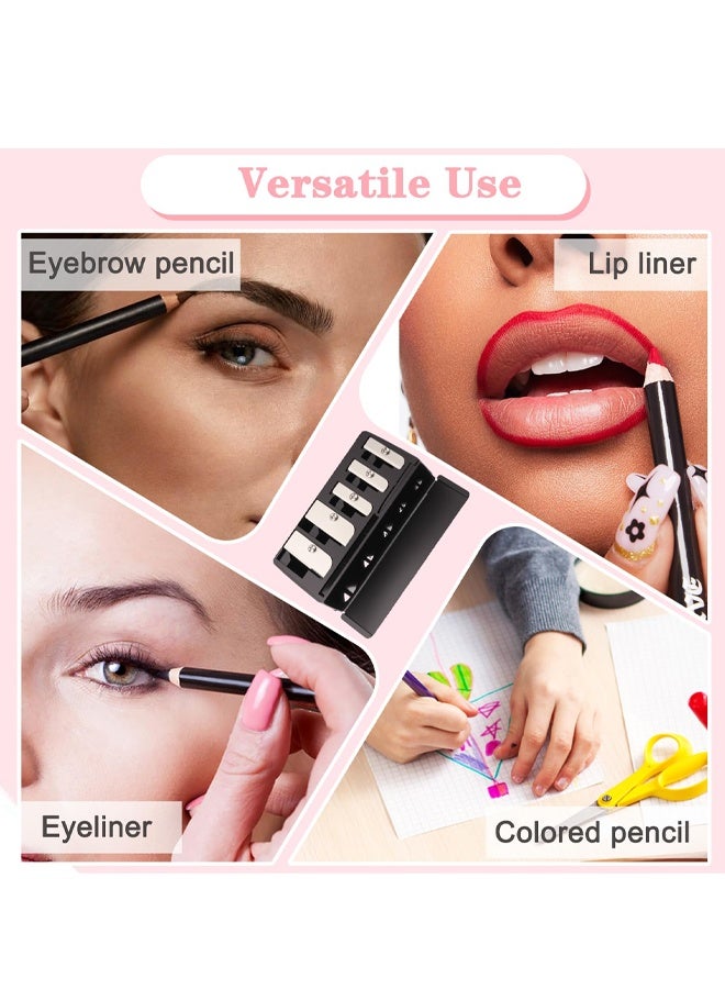 5 Hole Long Point Makeup Pencil Sharpener Black With Plastic Lid - Image 3
