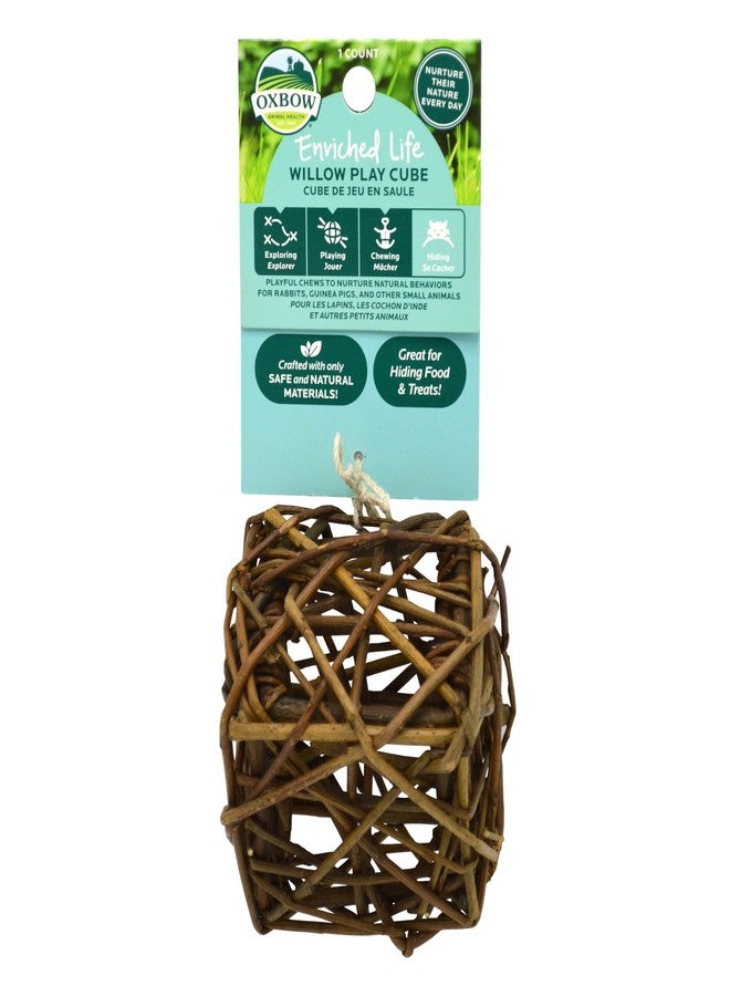 Oxbow Enriched Life Willow Play Cube, All Natural Enrichment for Rabbits, Guinea Pigs, Rats, and Hamsters, Supports Healthy Teeth and Play Instincts, Safe Chew Accessory for Cages and Play Areas - Image 1