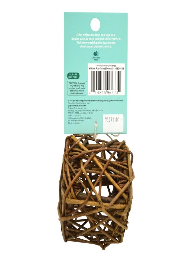 Oxbow Enriched Life Willow Play Cube, All Natural Enrichment for Rabbits, Guinea Pigs, Rats, and Hamsters, Supports Healthy Teeth and Play Instincts, Safe Chew Accessory for Cages and Play Areas - Image 2