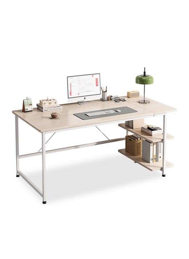 Visionnaire 130*55cm Home Office Table with Large Workstation, Study Desk and Computer Desk, Gaming Table with 3-layer Storage Shelf - Image 4