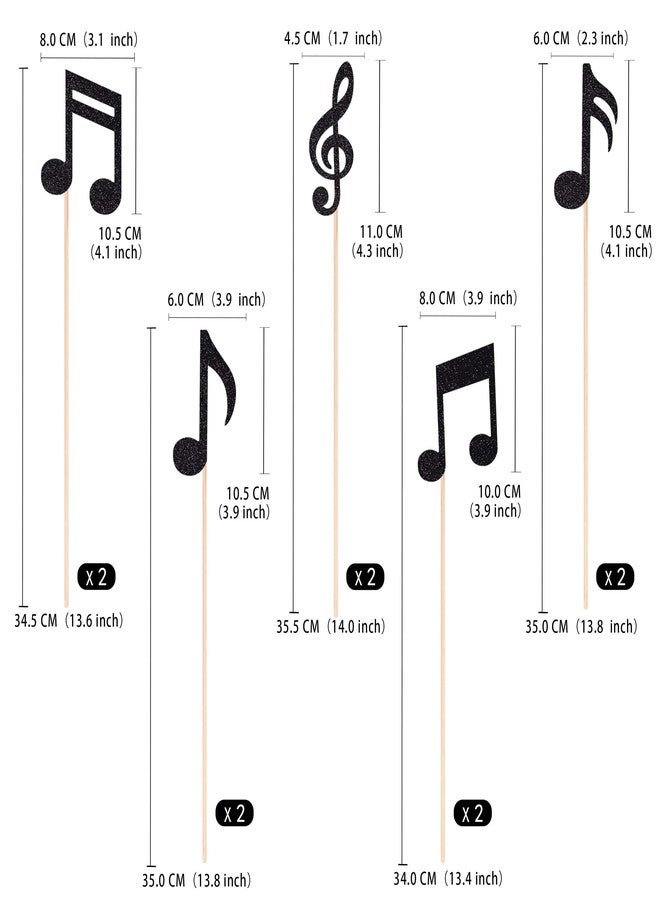 Gexolenu 10 PCS Music Notes Centerpieces Black Party Decorations Music Notes - Image 3
