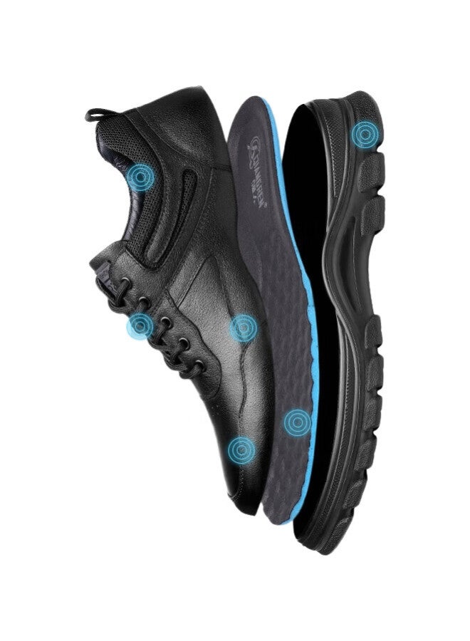 Strongman Men'S Casual Shoes, Top Layer Cowhide Breathable Comfortable Outdoor Sports Shoes Jda73226 Black Size 40 - Image 1