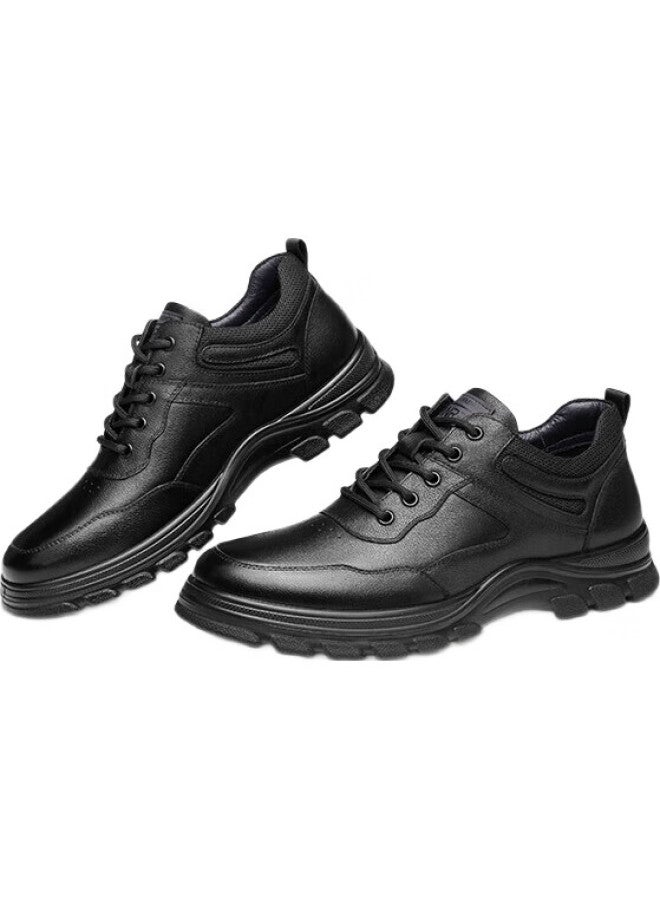 Strongman Men'S Casual Shoes, Top Layer Cowhide Breathable Comfortable Outdoor Sports Shoes Jda73226 Black Size 40 - Image 2