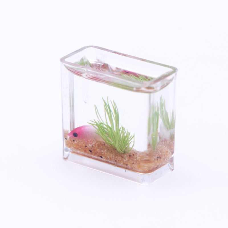 Miniature Dollhouse Fish Tank Model White