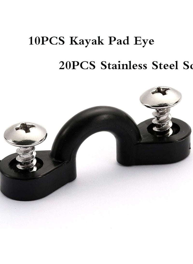 Generic Kayak Pad Eye Kit, 10PCS Nylon Bungee Deck Loops Tie Down Pad Eye with 20 Screws for Boat Kayak Deck Rigging Kit  - Image 5