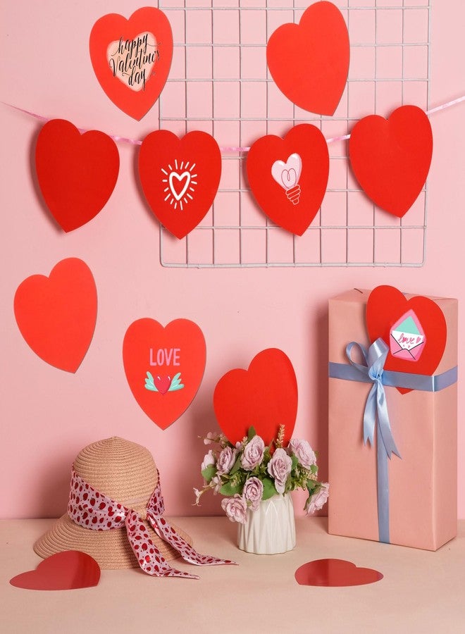 MixTeach 72 Pcs Heart Shapes Cutouts 6 Inch red - Image 4