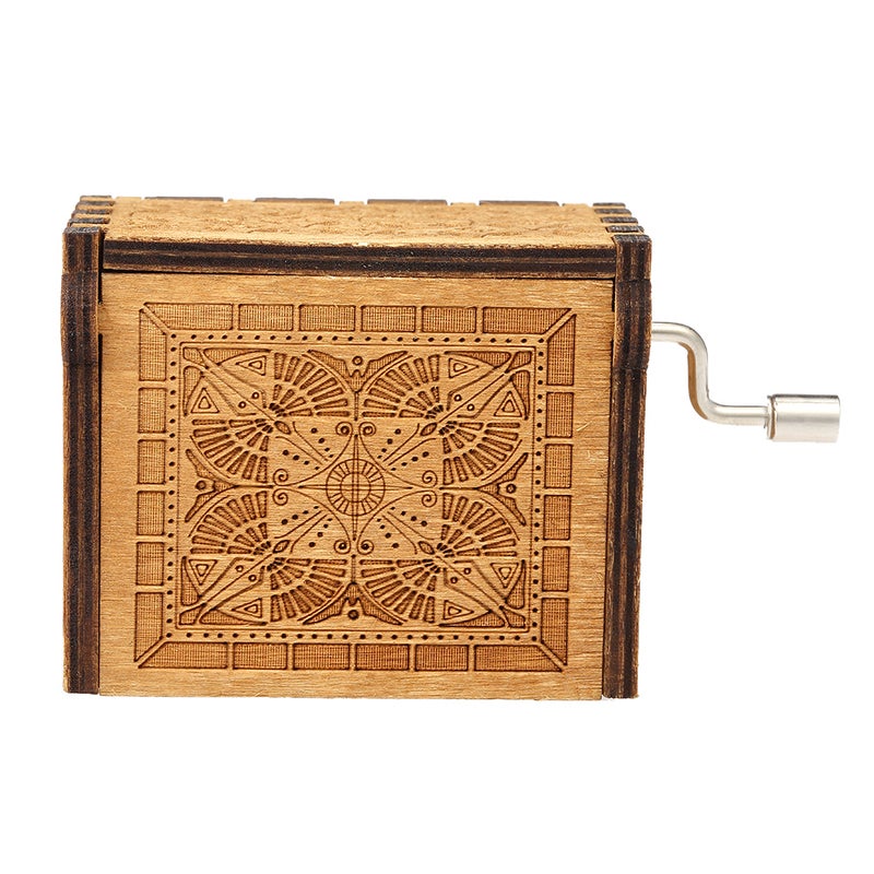 Vintage Wooden Theme Song Music Box Hand-operated Carved Engraving Music Case Creative Holiday Birthday Gifts for Kids - Image 5