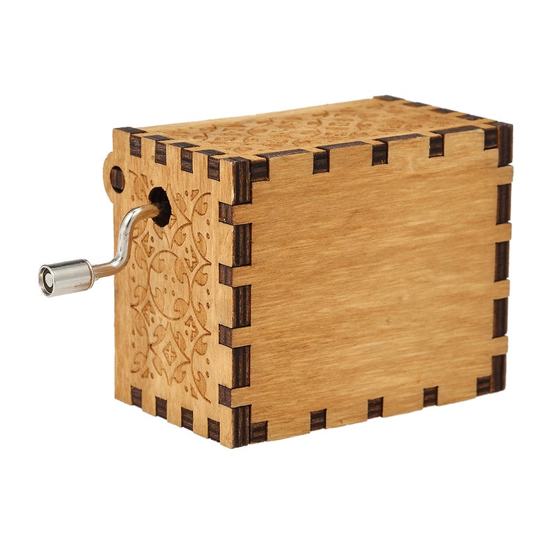 Vintage Wooden Theme Song Music Box Hand-operated Carved Engraving Music Case Creative Holiday Birthday Gifts for Kids - Image 4