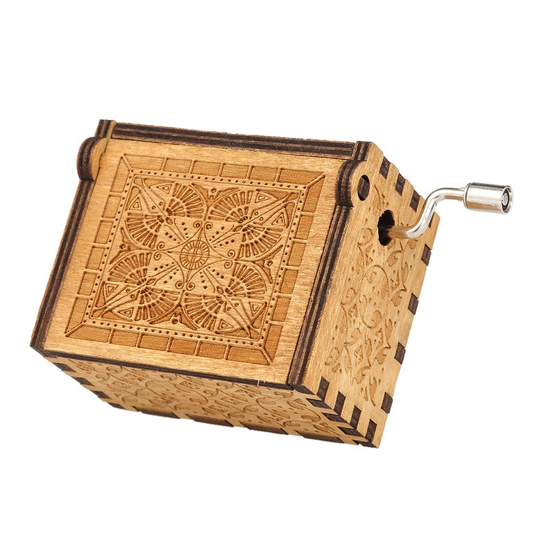 Vintage Wooden Theme Song Music Box Hand-operated Carved Engraving Music Case Creative Holiday Birthday Gifts for Kids - Image 3