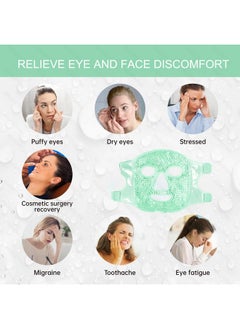 AUOCATTAIL Gel Beads Face Mask Ice Pack Reusable Hot Cold Ice Face Mask Reduce Puffiness Dark Circles Spa Cooling Mask For Women Men (Green)  - Image 3