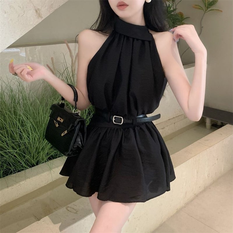 Women's 2-Piece Sleeveless Top and Pleated Skirt Set - Image 4