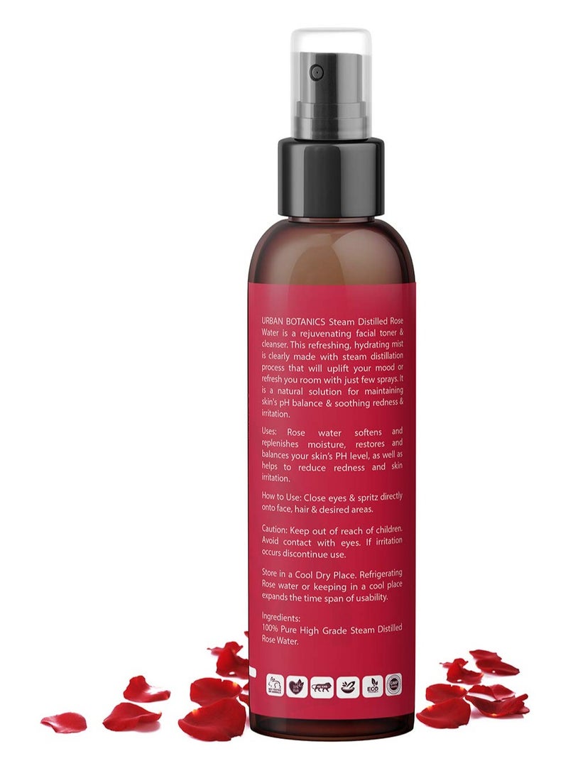 UrbanBotanics UrbanBotanics Steam Distilled Organic Chemical Free Pure and Natural Rose Water/Skin Toner (200ml )  - Image 2