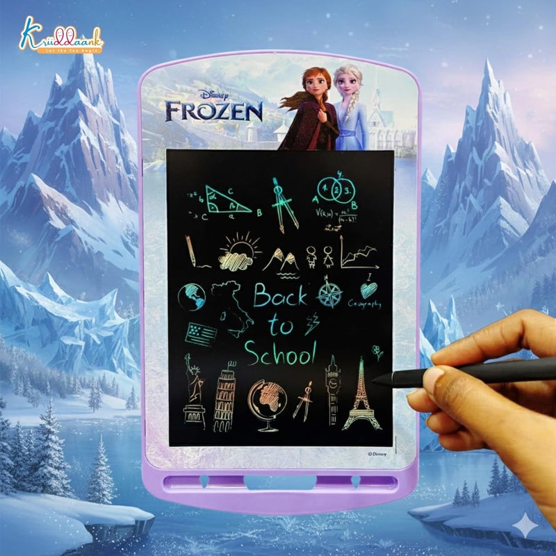 Kriiddaank Frozen LCD Tablet, 10.5 Inch Electronic Drawing Pad & Tablet for Kids, Rewritable LCD Board, Toddler Travel Slate for Girls, Birthday Gift for 3 4 5 6 7 8 9 Year, Frozen Theme Color - Image 3