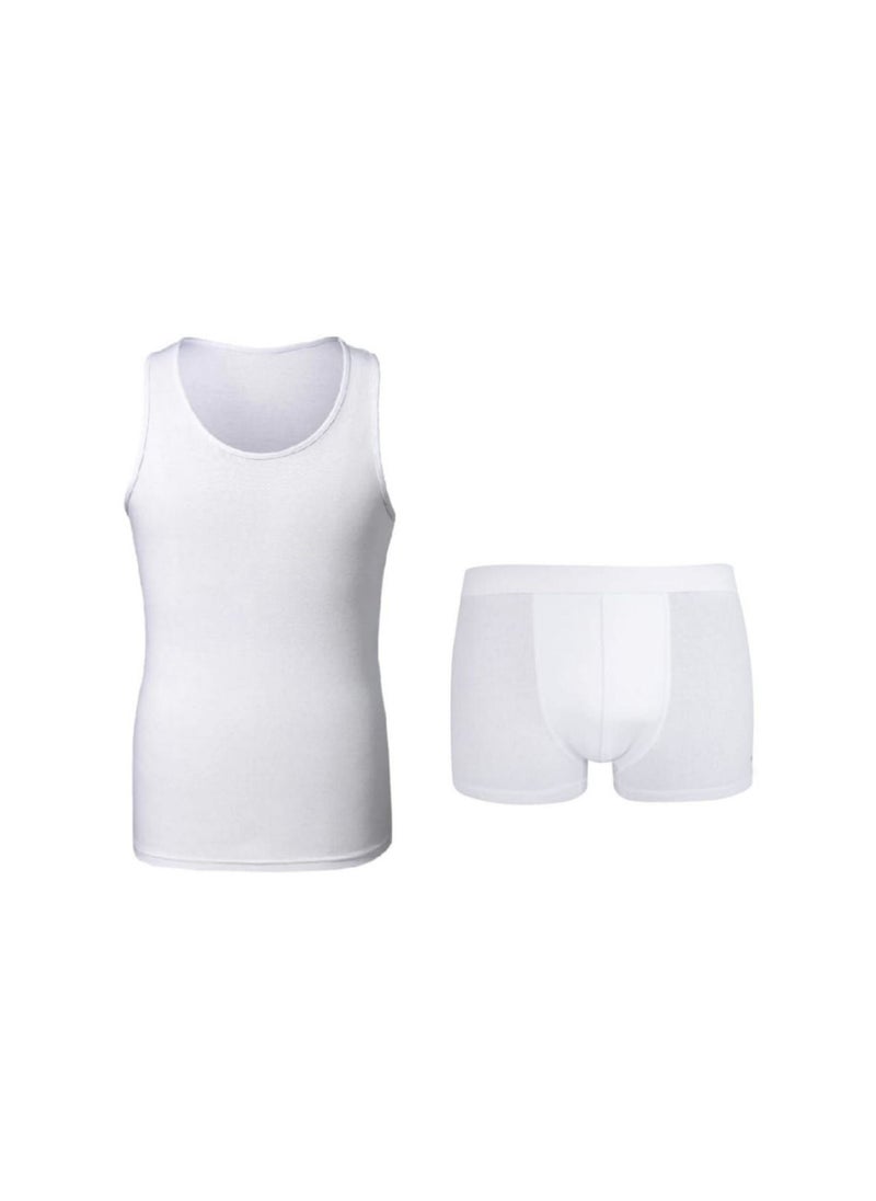 Generic - Boxer Style Shirt + Underpants Set Size XXL - White - Image 1