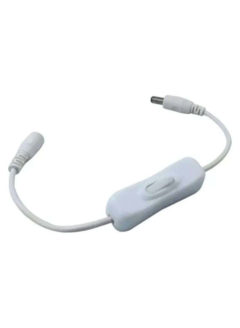 بيعتكلها 12 فولت تيار مستمر لف مفتاح الإضاءة ذكر أنثى محطات اتصال كابل الطاقة 5.5x2.1 مللي متر في الخط التبديل لشريط LED الضوء (أبيض) - Image 1