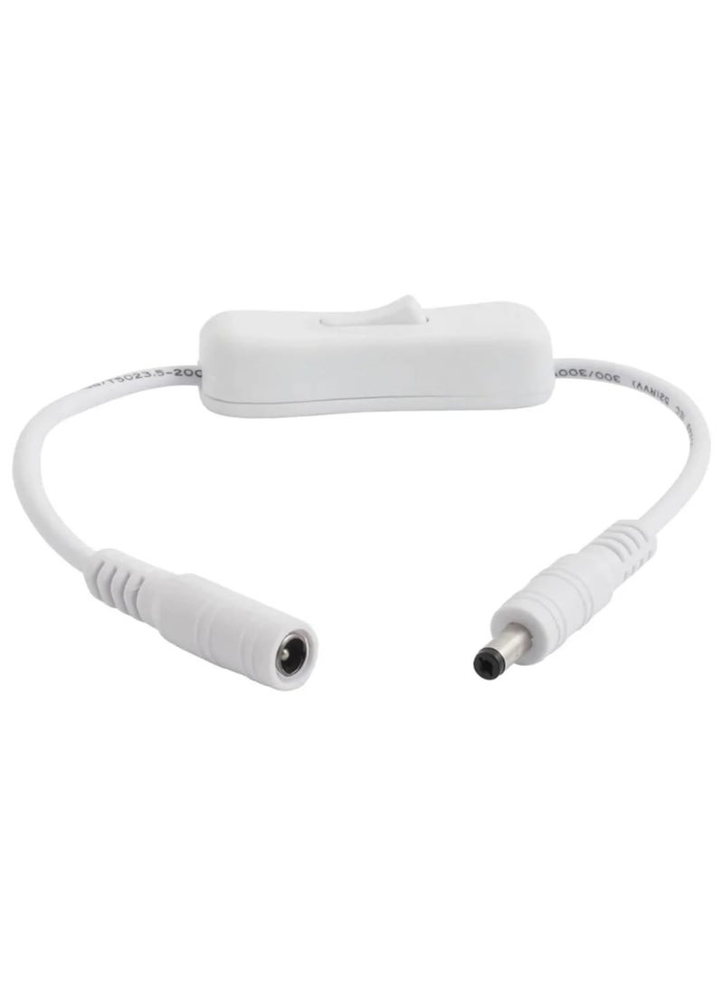 بيعتكلها 12 فولت تيار مستمر لف مفتاح الإضاءة ذكر أنثى محطات اتصال كابل الطاقة 5.5x2.1 مللي متر في الخط التبديل لشريط LED الضوء (أبيض) - Image 2