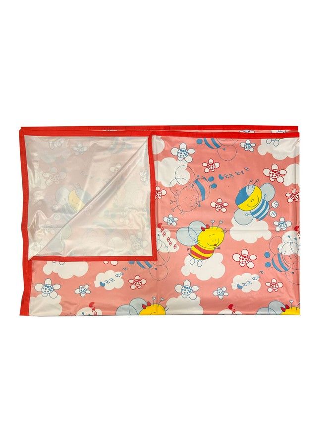 Ecosoft Plastic Sheetpvc Sheet For Kidsrubber Sheet For Babiesbed Wetting Protector(90 X 135 Cm) (Pink Honeybee)  - Image 1