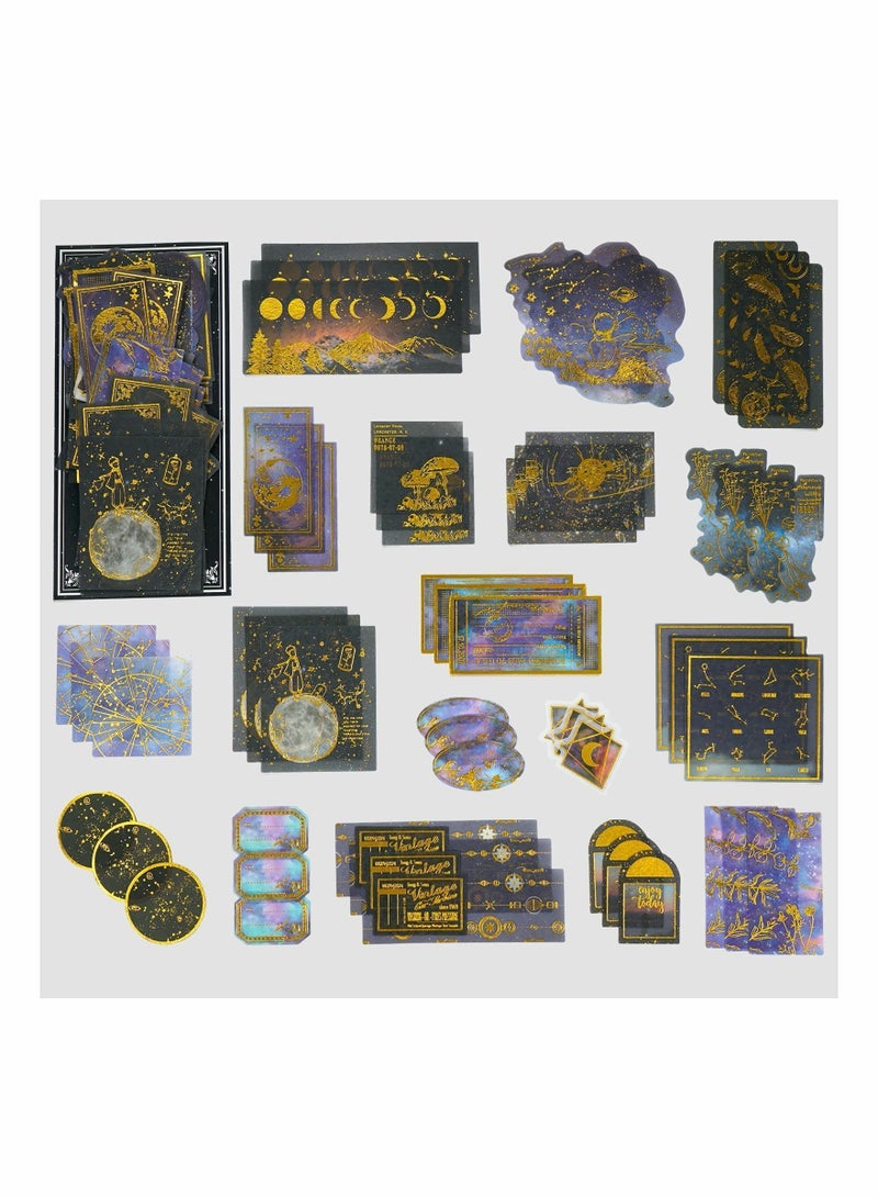 Y&D Black Gold Foil Stickers Set, Decorative Planet Moon Space Galaxy Astronomy Planner Sticker for Scrapbooking Journal DIY Art Crafts Album Calendars Notebook(60 Pieces)  - Image 4