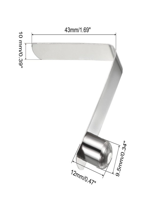 PATIKIL 12x9.5mm Kayak Paddle Snaps, 10 Pack Tent Pole Clips Steel V Shaped Single Pin Push Button Spring Clips Lock Tube Pole Clips for Camping Awning - Image 2