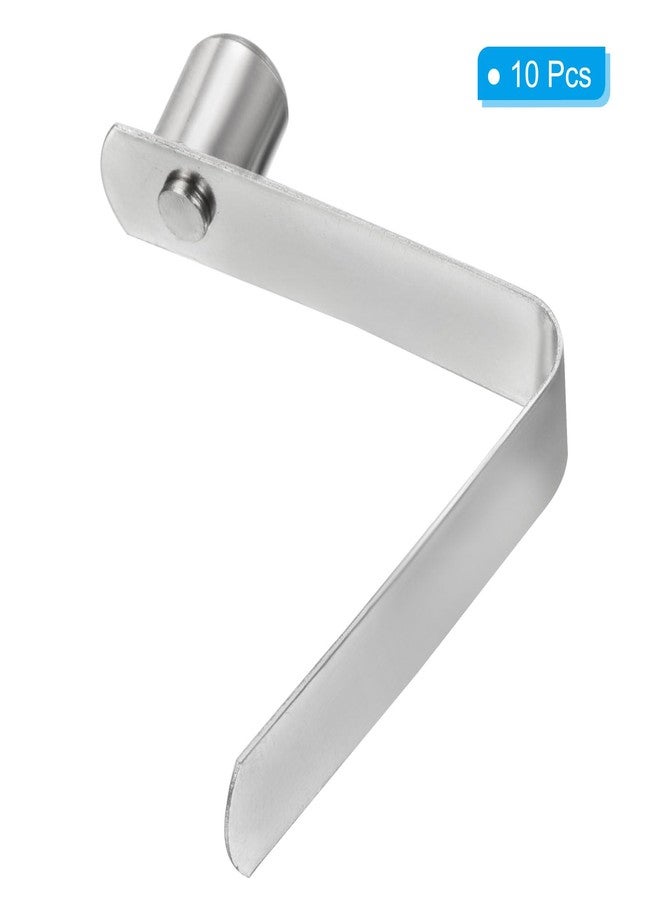 PATIKIL 12x9.5mm Kayak Paddle Snaps, 10 Pack Tent Pole Clips Steel V Shaped Single Pin Push Button Spring Clips Lock Tube Pole Clips for Camping Awning - Image 3