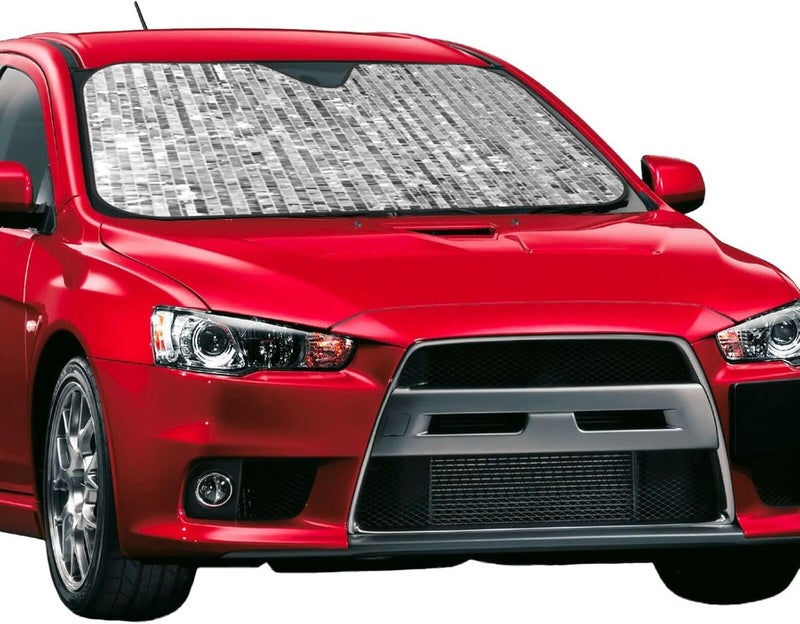 Silver Sequins Car Windshield Sun Shade, Keeps Interior Cool, Foldable Sun Visor Protector, Fits Cars Trucks SUVs Small - Image 2